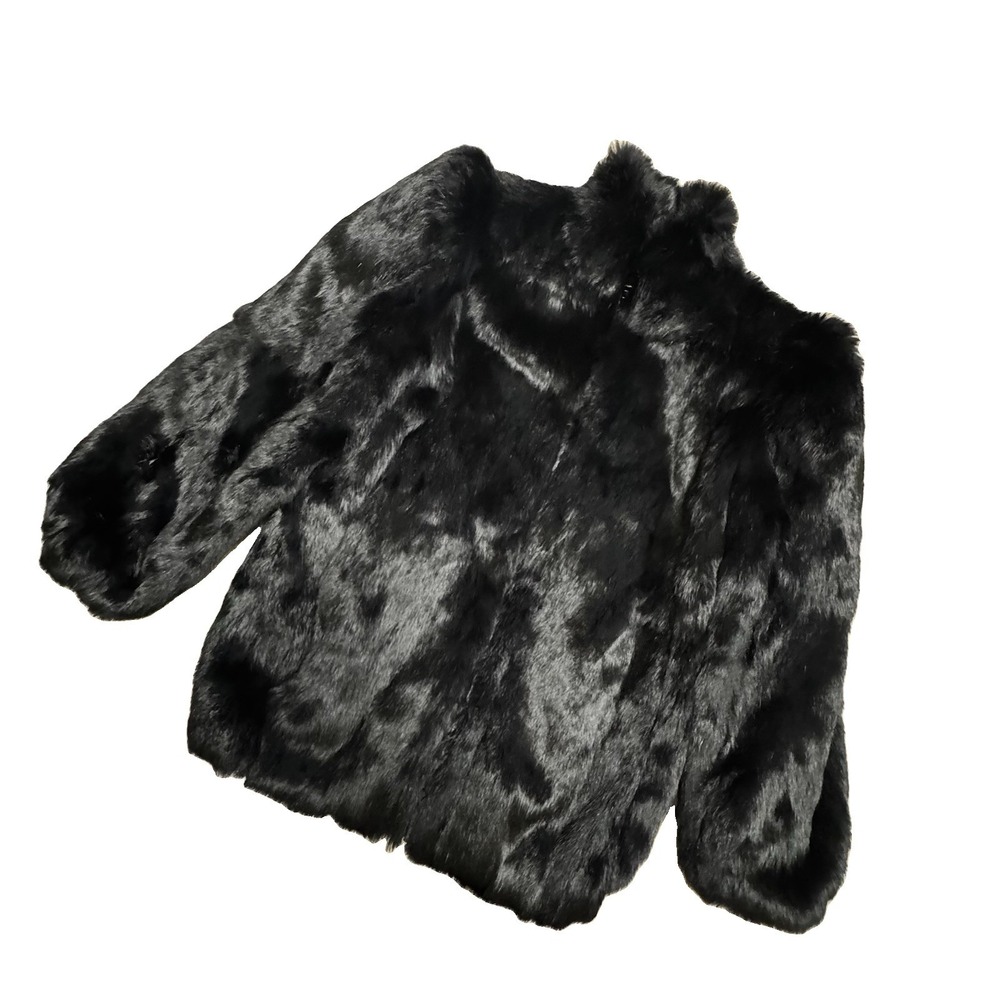 Vintage Princess Caravelle Real Fur Jacket Black Stitched Size 12 Fashions